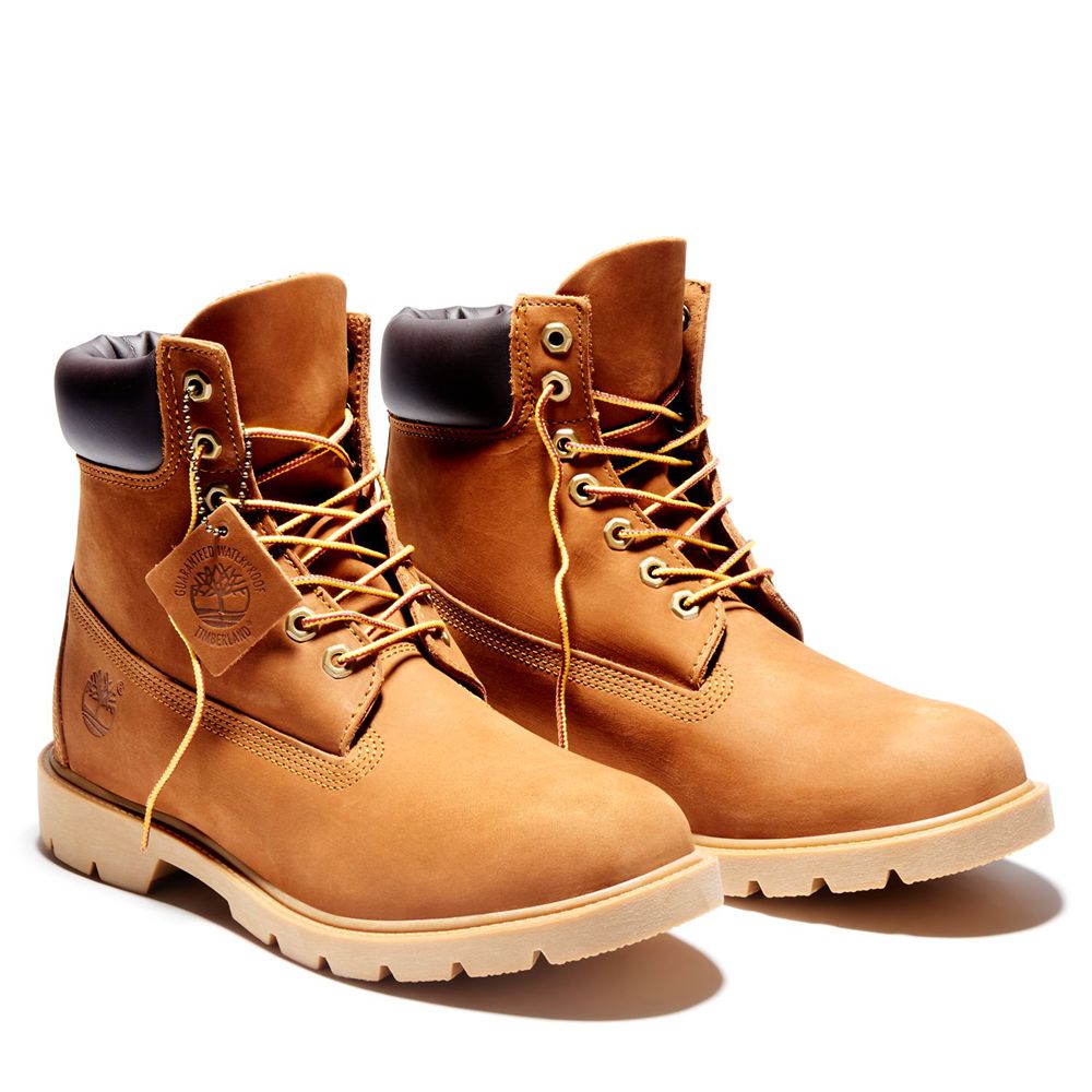 Bocanci De Zapada Timberland Barbati Maro - 6-Inch Basic Waterproof W/Padded Collar - Romania - NFZM